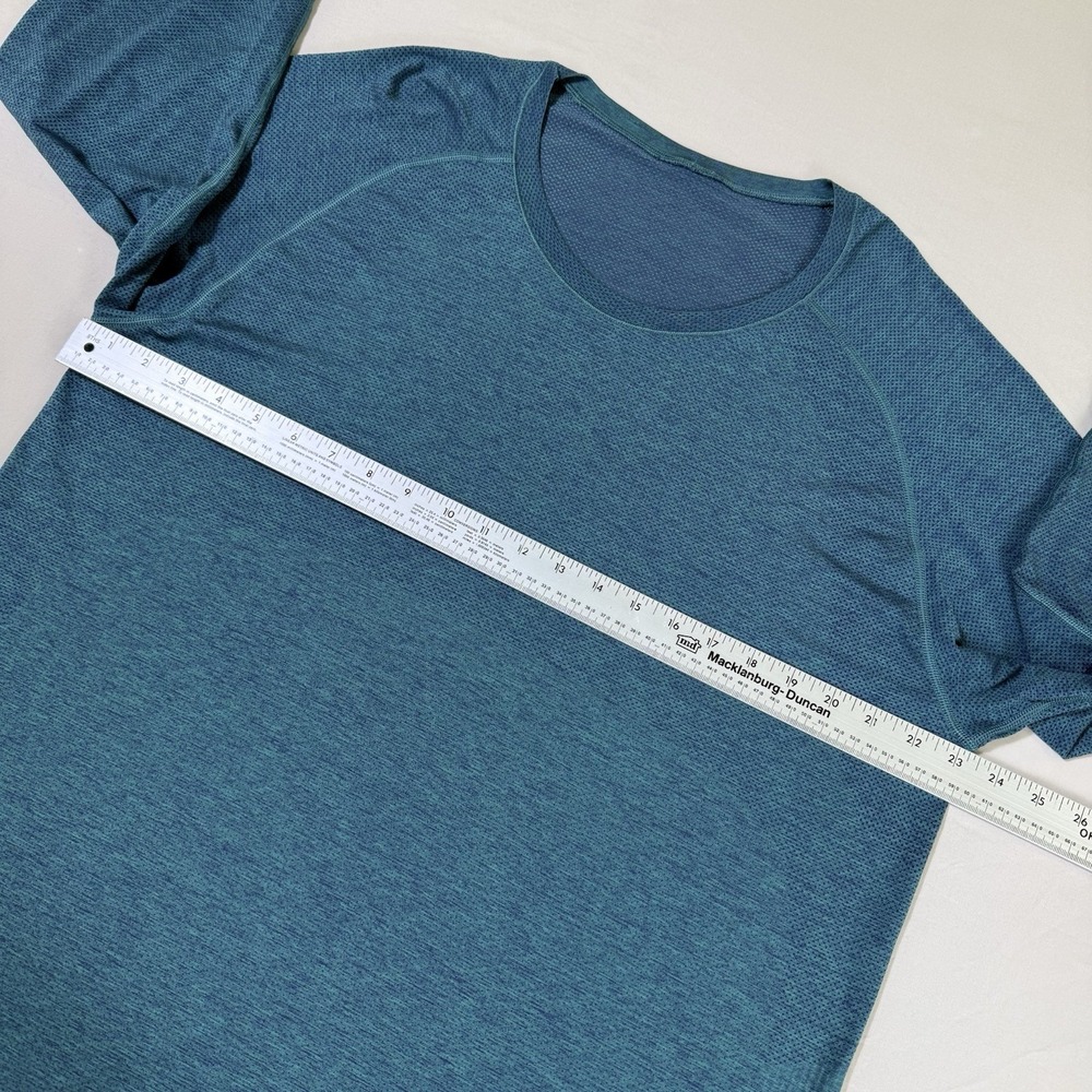 Lululemon Shirt Mens XXL Teal Metal Vent Tech Long‎ Sleeve Performance Training - Picture 11 of 16